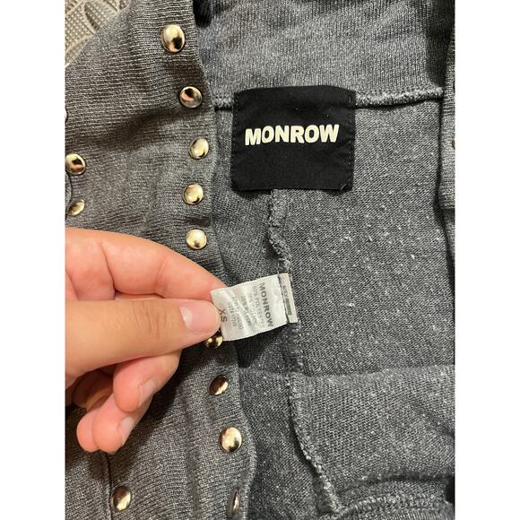 MONROW Studded Sweatpant Crop Sweats Gray Y2K Lounge XS $250 EUC designer - Picture 5 of 10